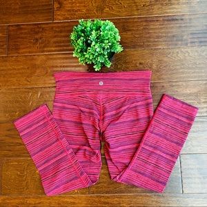 Lululemon leggings red/blue horizontal str…